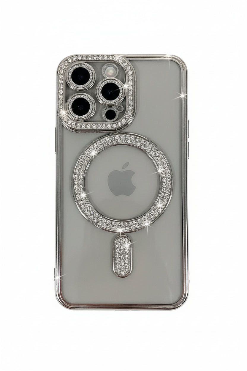 Coque Transparente à Paillettes et Diamants - iPhone