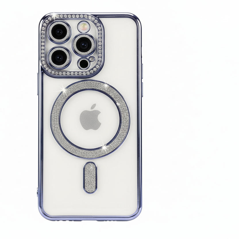 Coque Transparente à Paillettes et Diamants - iPhone