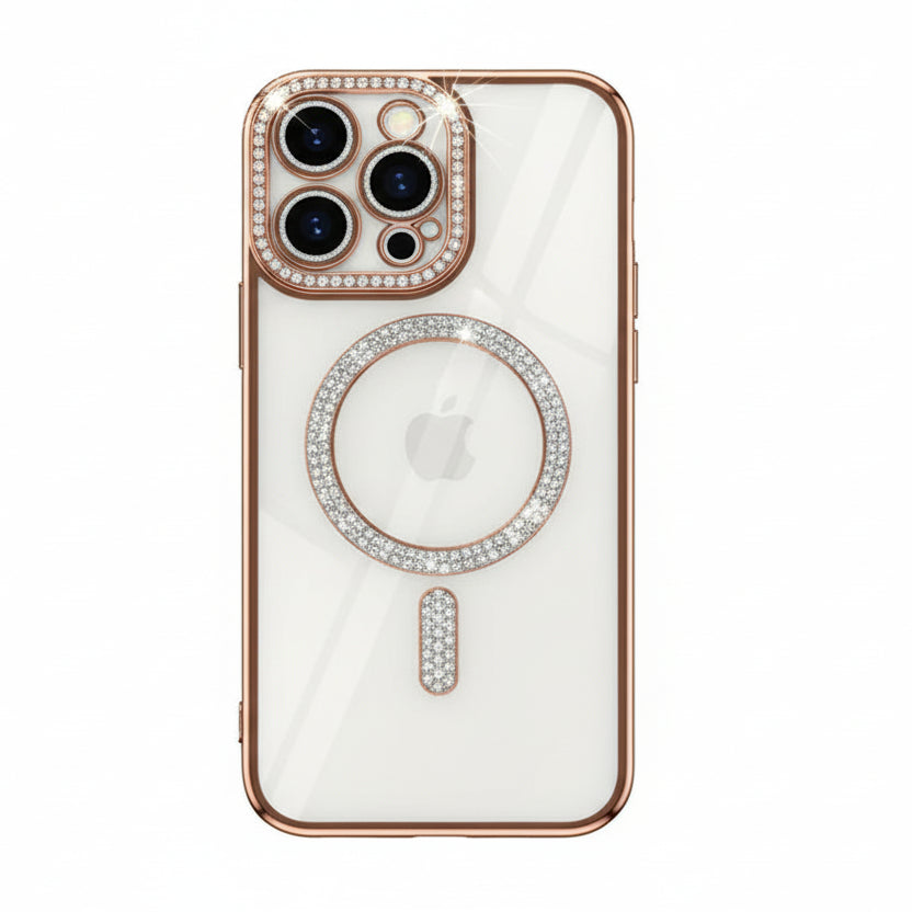 Coque Transparente à Paillettes et Diamants - iPhone