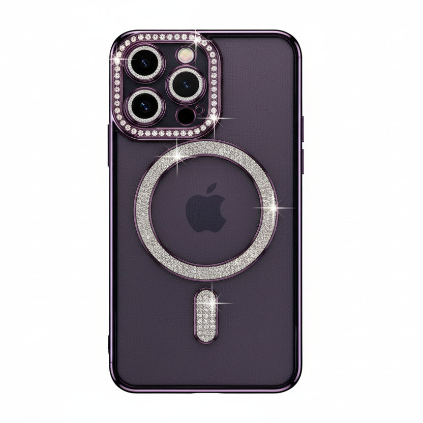 Coque Transparente à Paillettes et Diamants - iPhone